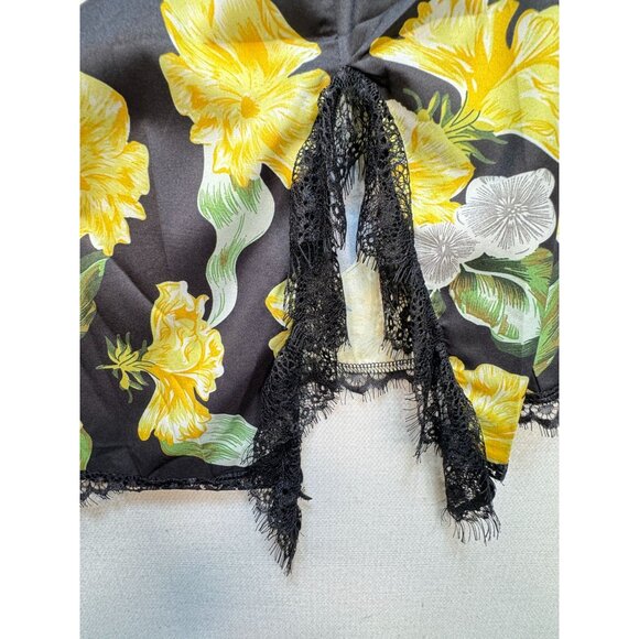 NWT Grace Karin Womens Floral Bodycon Dress Size 2XL Black Yellow Midi Slit Lace - Picture 6 of 15